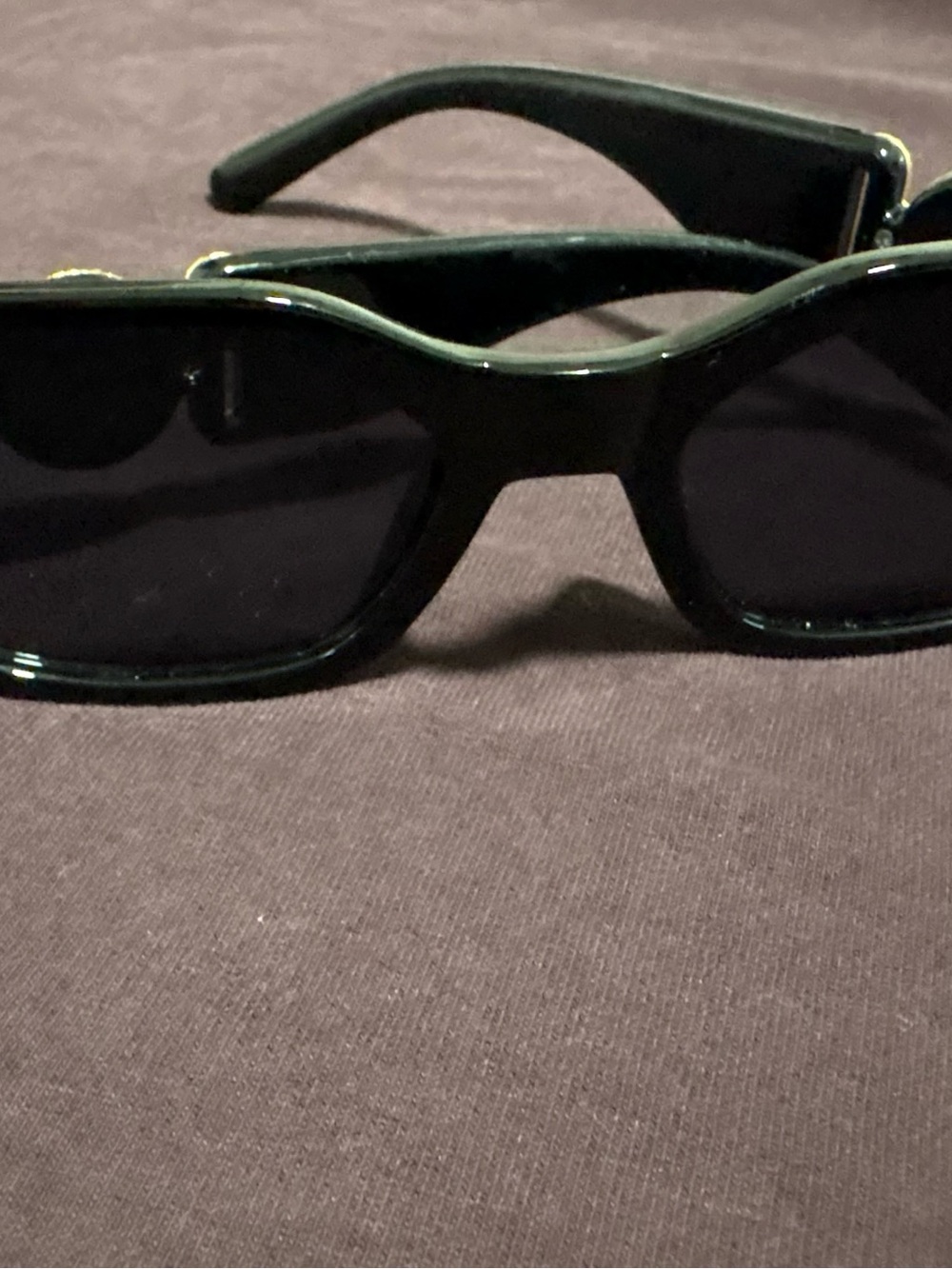 Versace Dark Green Frame Black Lens Sunglasses